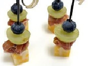 Fruit and cheese skewers