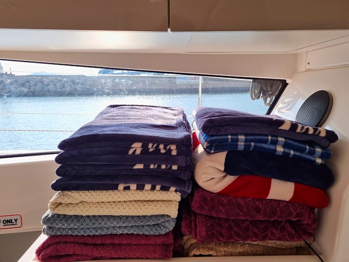 Blankets placed on every seat