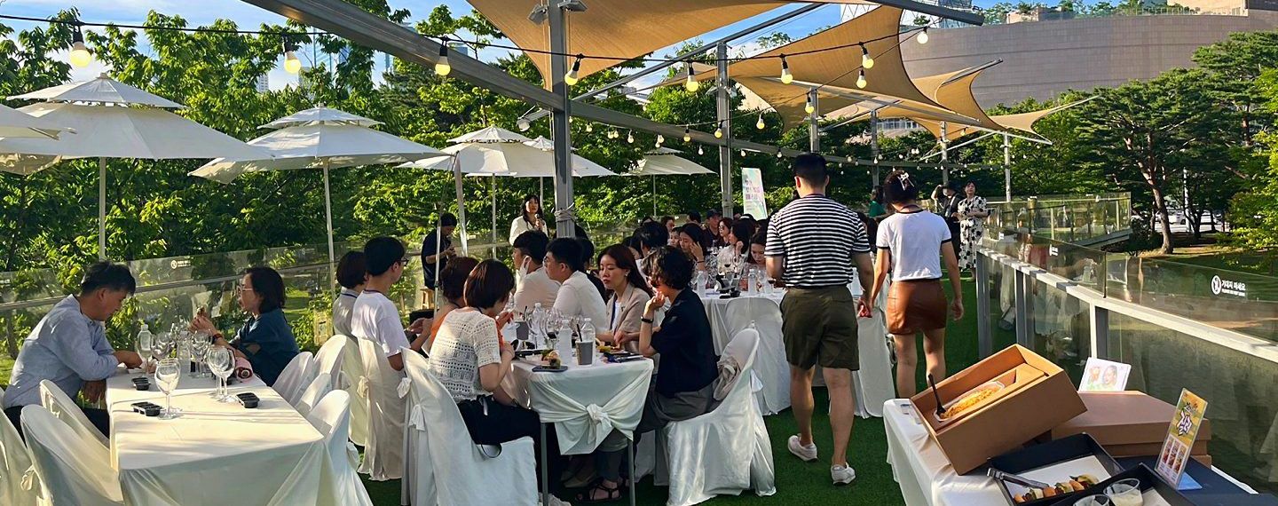 Group event on the rooftop